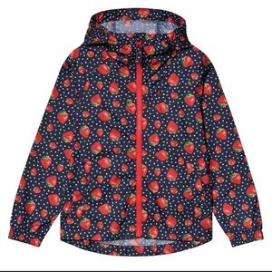 LANDS' END Strawberry Packaway Rain Jacket size M (5-6)